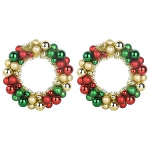 vidaXL Coronite cu bile de Craciun 2 buc. Multicolour 33 x 33 x 7 cm