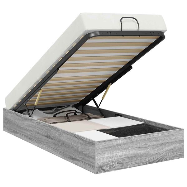 vidaXL Cadru de pat otoman Gri Sonoma 193 x 120 x 25 cm PAL