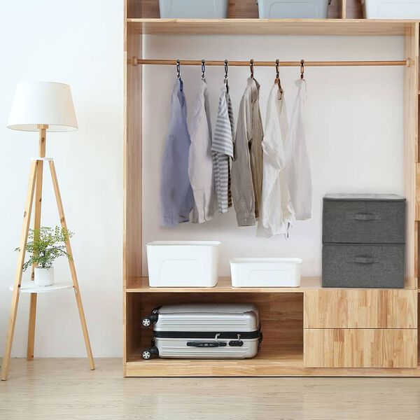 vidaXL Cutii de depozitare 2 buc. antracit 43x34x23 cm material textil