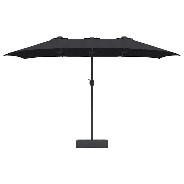 vidaXL Parasol de Grădină Negru 385 x 209 x 244 cm țesătură