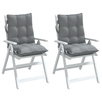 vidaXL Perne scaun cu spătar mic, 2 buc., gri, textil oxford