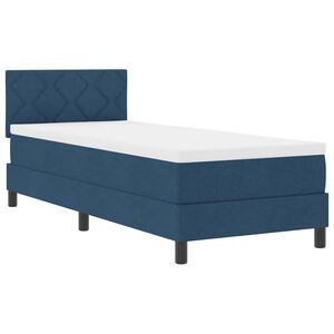 vidaXL Pat cu arcuri cu benzi LED albastru 80 x 200 cm țesătură