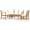 vidaXL Set mobilier de grădină cu perne crem, 5 piese, lemn de acacia