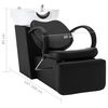 vidaXL Scaun șamponare salon, cu lavoar, negru și alb, piele ecologică