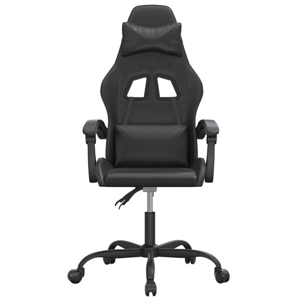 vidaXL Scaun de gaming pivotant, negru, piele ecologică