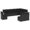 vidaXL Set canapele de grădină cu perne, 10 piese, negru, poliratan