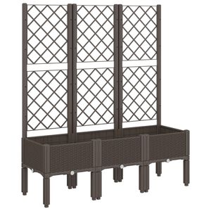 vidaXL Jardinieră de grădină cu spalier, maro, 120x40x142 cm, PP