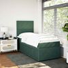 vidaXL Pat box spring cu saltea, verde &icirc;nchis, 90x190 cm, catifea