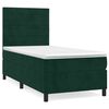 vidaXL Pat box spring cu saltea, verde &icirc;nchis, 100x200 cm, catifea
