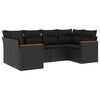 vidaXL Set mobilier de grădină cu perne, 6 piese, negru, poliratan