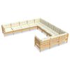 vidaXL Set mobilier grădină cu perne crem, 11 piese, lemn de pin