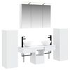 vidaXL Set de mobilier pentru baie 6 pcs Alb Lemn prelucrat și sticlă
