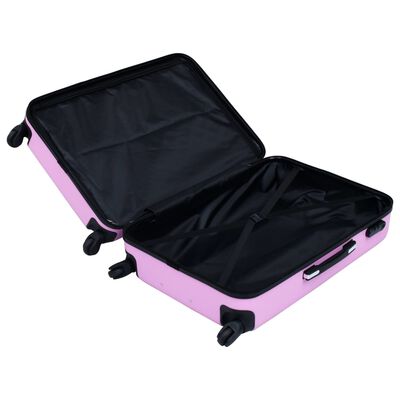 vidaXL Set de valize cu carcasă rigidă, 3 piese, roz, ABS