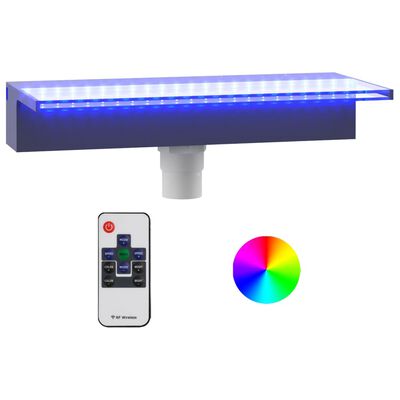 vidaXL Deversor de cascadă cu LED-uri RGB, acrilic, 45 cm