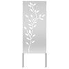 vidaXL Ecran de intimitate pentru grădină Floral Argintiu 50 x 140 cm