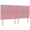 vidaXL Tăblie LED cu benzi LED cu headboard Manual Roz 200 cm Catifea