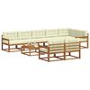 vidaXL Set de canapele de exterior cu pernă 9 pcs Natural și Crem