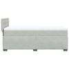 vidaXL Pat box spring cu saltea, gri deschis, 90x190 cm, catifea