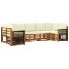 vidaXL Set de canapele de exterior 6 buc. Natural și Crem