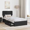 vidaXL Pat cu storage cu headboard Negru 90 x 190 cm Lemn compozit