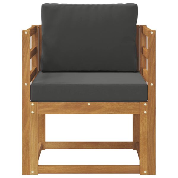 vidaXL Canapea de exterior Lemn de acacia solid și poliester natural