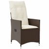 vidaXL Set de masă pentru grădină cu pernă 9 pcs Maro Rattan poli