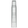 vidaXL Coșuri gabion arcuite 9 buc. 400x30x120/140 cm, fier galvanizat