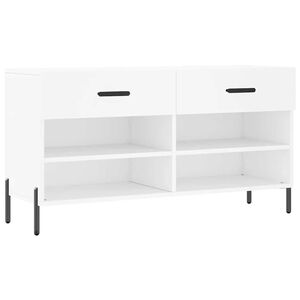 vidaXL Bancă de pantofi, alb, 102x35x55 cm, lemn prelucrat
