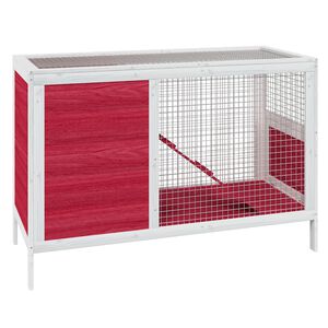 vidaXL Cușcă pentru iepuri roșu 103x44x69,5 cm lemn masiv de pin