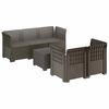 vidaXL Sofa de grădină cu 5 locuri aspect rattan PP Gri deschis