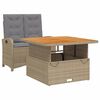 vidaXL Set mobilier de grădină, 2 piese, cu perne, bej, poliratan