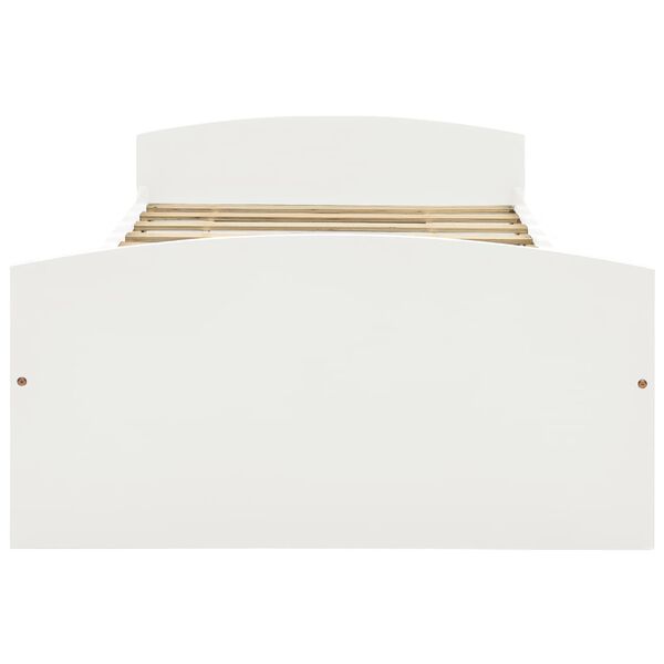vidaXL Cadru de pat cu 2 sertare, alb, 90 x 200 cm, lemn masiv de pin