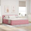 vidaXL Pat cu storage cu saltea cu headboard Roz 160 x 200 cm Catifea