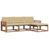vidaXL Set de canapele de exterior cu pernă 4 pcs Natural și Bej