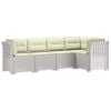 vidaXL Sofa de grădină cu 5 locuri cu perne aspect rattan PP Alb