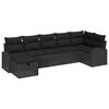 vidaXL Set de canapea 7 buc. Negru poliratan