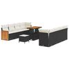 vidaXL Set de canapele pentru grădină cu pernă 11 pcs Negru și Crem
