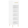 vidaXL Pantofar, alb extralucios, 30x35x105 cm, lemn prelucrat