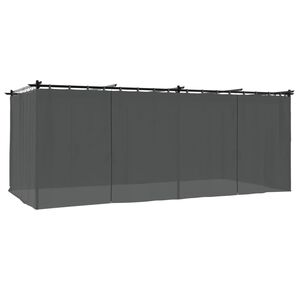 vidaXL Pavilion cu draperii, antracit, 6x3 m, oțel