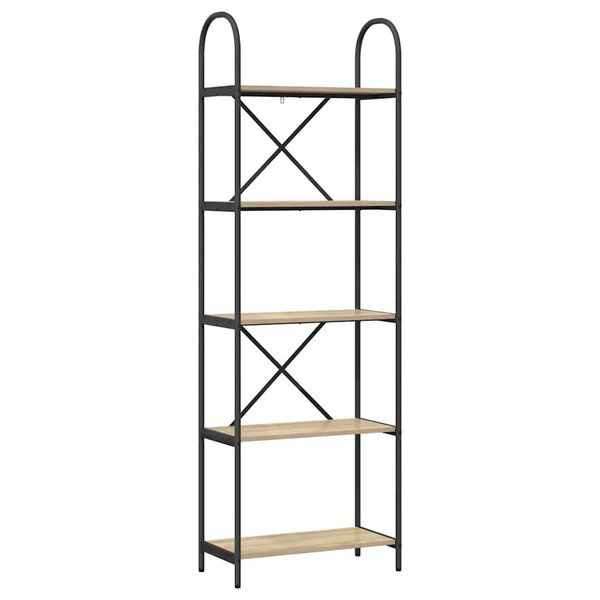 vidaXL Raft pentru cărți Stejar Sonoma 60 x 30 x 183 cm Lemn compozit