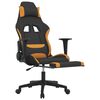 vidaXL Scaun de gaming cu suport picioare, negru și oranj, textil