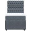 vidaXL Pat box spring cu saltea, gri închis, 90x190 cm, catifea