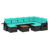 vidaXL Set canapele de grădină cu 10 piese și perne, poliratan negru