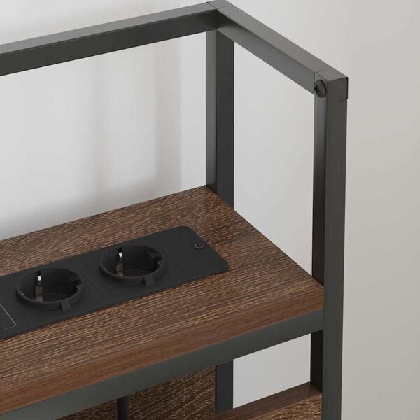 vidaXL Tăblie de depozitare cu raft Stejar brun 120 cm Lemn compozit