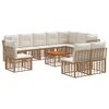 vidaXL Set de canapele de exterior 11 buc. Alb Natural și Crem
