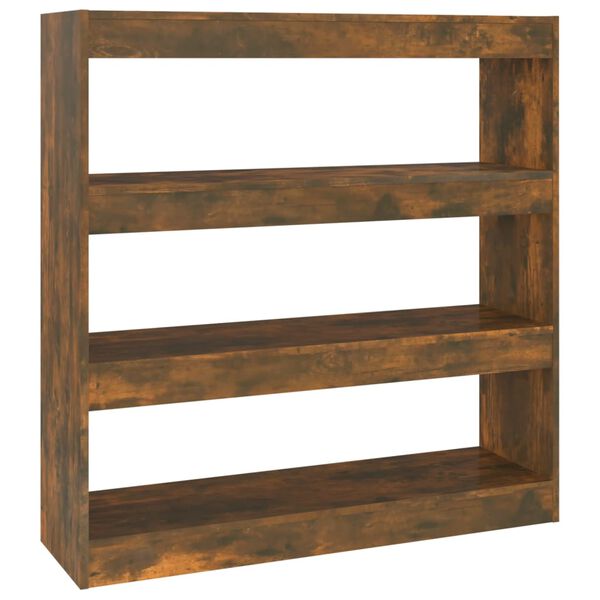 vidaXL Bibliotecă/Separator cameră, stejar fumuriu, 100x30x103 cm