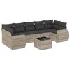 vidaXL Set mobilier de grădină cu perne, 8 piese gri deschis poliratan