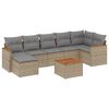 vidaXL Set canapele de grădină, 8 piese, cu perne, bej, poliratan