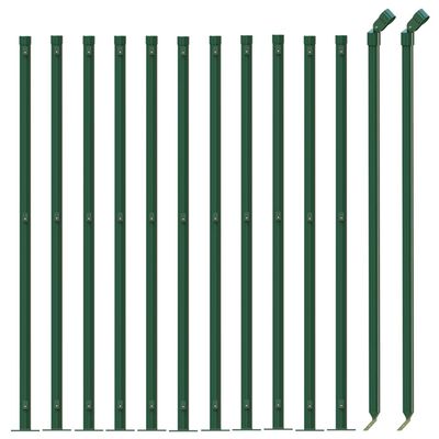 vidaXL Gard plasă de sârmă cu bordură, verde, 0,8x25 m