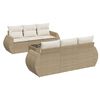 vidaXL Set canapele de grădină, 7 piese, cu perne, bej, poliratan